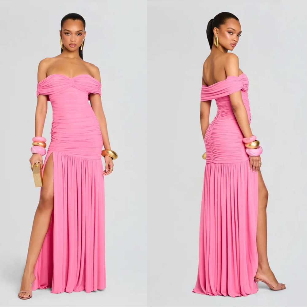 Retrofete Clementine Mesh Maxi Dress in Camellia Pink Medium
